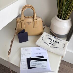 Prada Promenade Patent Saffiano Leather Mini Bag